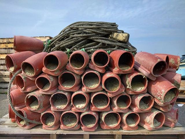#林崎漁港 できれいに積まれたタコ壺です。 #明石市 #lovehyogo